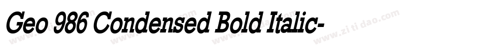 Geo 986 Condensed Bold Italic字体转换